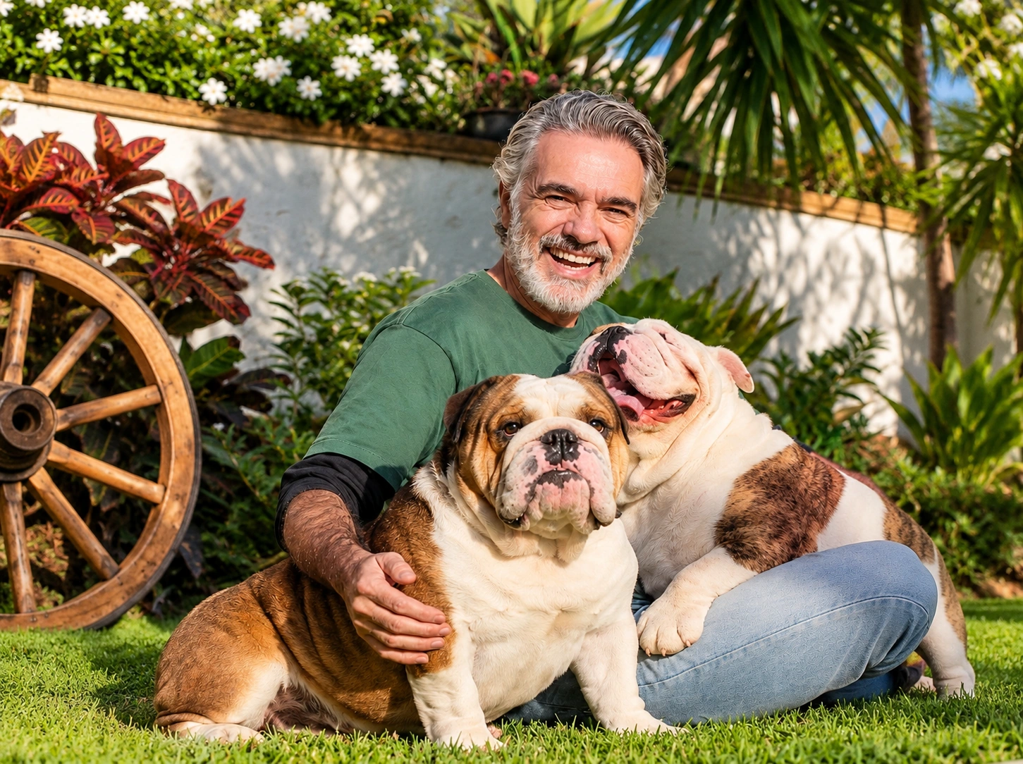 Alegria no Jardim com Bulldogs