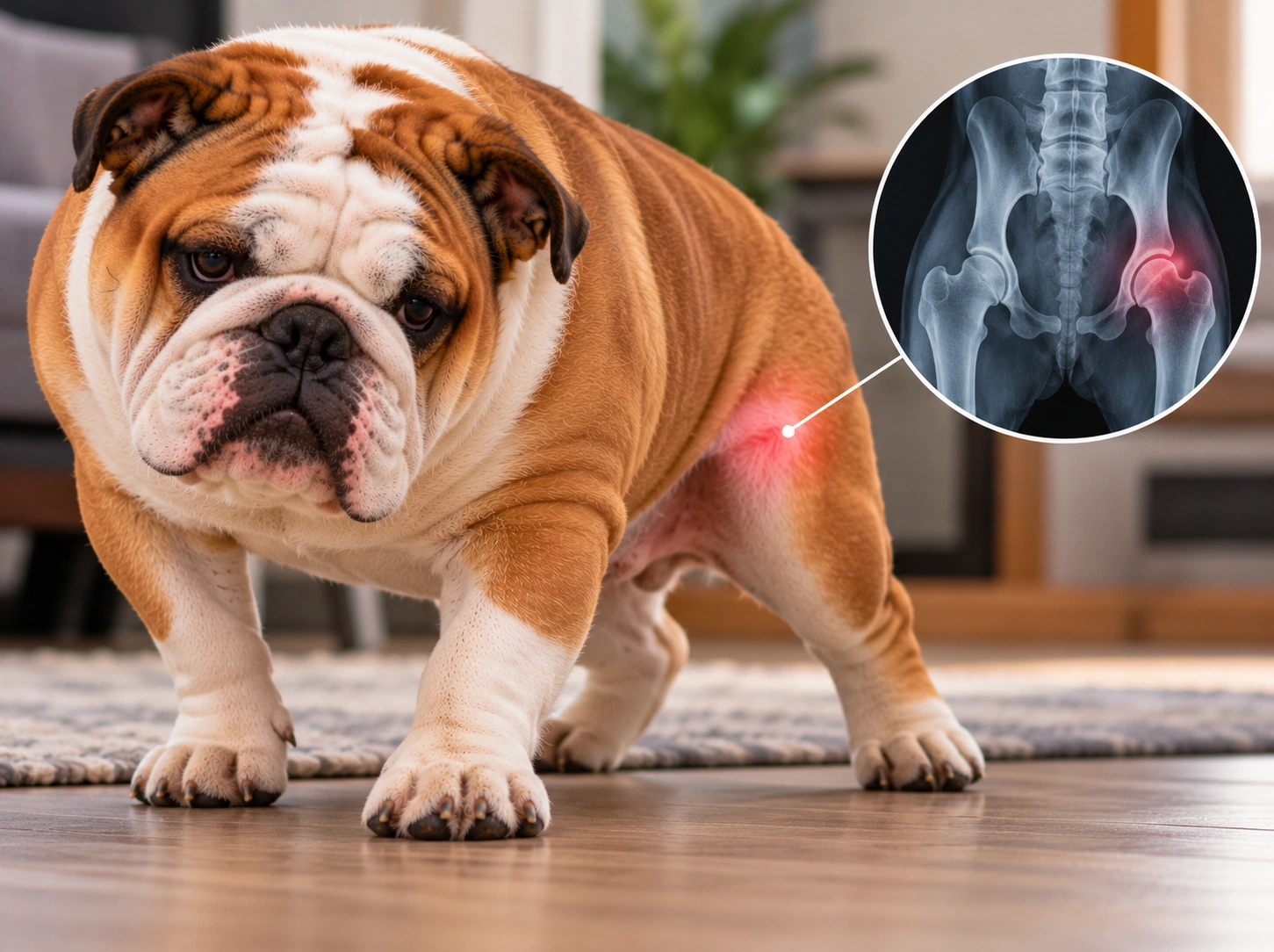 Bulldog com Destaque na Displasia Coxofemoral